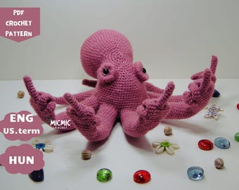 Modèle au crochet pieuvre drôle, doigt du milieu, jouet impertinent amigurumi, idée cadeau bâillon grossier PDF - Frenky the Fucktopus