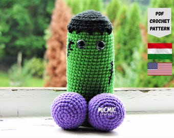 Modèle au crochet Frankenstein Peen | Amigurumi d'Halloween coquin (PDF)