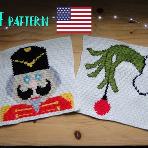 Grinch and Nutcracker Crochet Placemat Pattern (PDF Pattern)