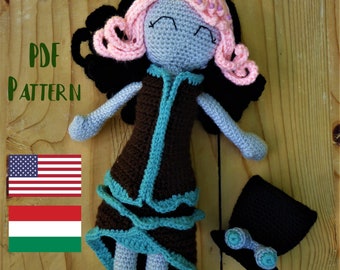 Lizzie la muñeca steampunk patrón de crochet, patrón muñeca Steampunk, patrón de ganchillo, muñeca Amigurumi, patrón muñeca Amigurumi steampunk