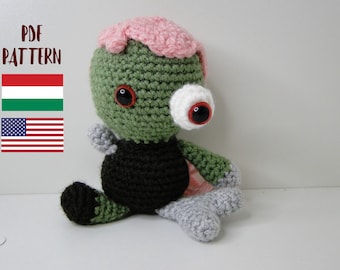 Karl el bebe zombie, Patrón zombie crochet, Patrón PDF, Amigurumi zombie