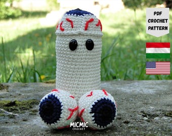 Motif au crochet Amigurumi avec rembourrage en forme de globe oculaire | Cadeau bâillon d'Halloween coquin (PDF)