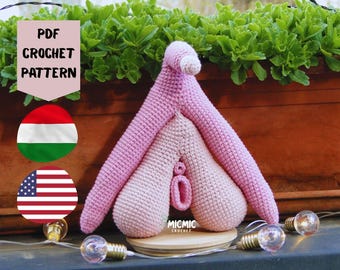 Anatomie féminine, clitoris, crochet, amigurumi, sensibilisation au rose, art PDF - petit clin d'oeil