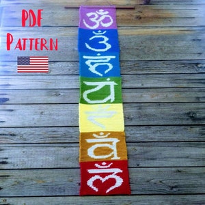 Chakra Wall hanging pattern, All 7 Chakras, Chakra banner, Chakra decoration pattern, Crochet chakra