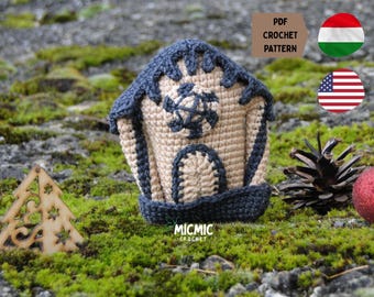 Modello all'uncinetto per casetta di pan di zenzero nera / Decorazione natalizia gotica / Uncinetto alternativo per le feste / Modello PDF