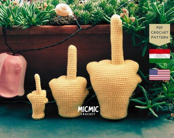 Middle Finger Crochet Pattern Bundle  ,  Funny Middle Finger Crochet Bundle  , Attitude Collection Crochet Bundle