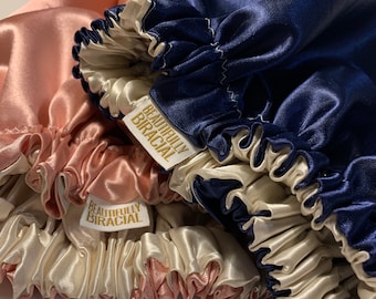 Customisable - Double Layered reversible Satin Bonnet - Adult's, Children's & Baby