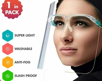 2x Full Face Covering Anti-Fog Shield Glasses Face Protection Tool Visor Kit UK