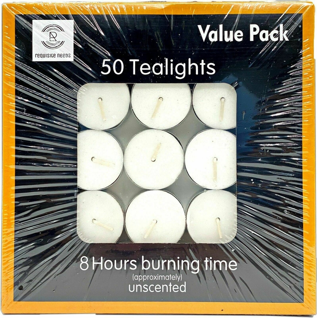 Tea Lights 8 Hour Long Burn Night Light Candles Unscented Tealights 50