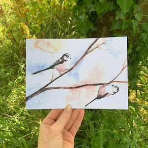 Cartes et impressions de mésanges à longue queue par Aspen Salisbury