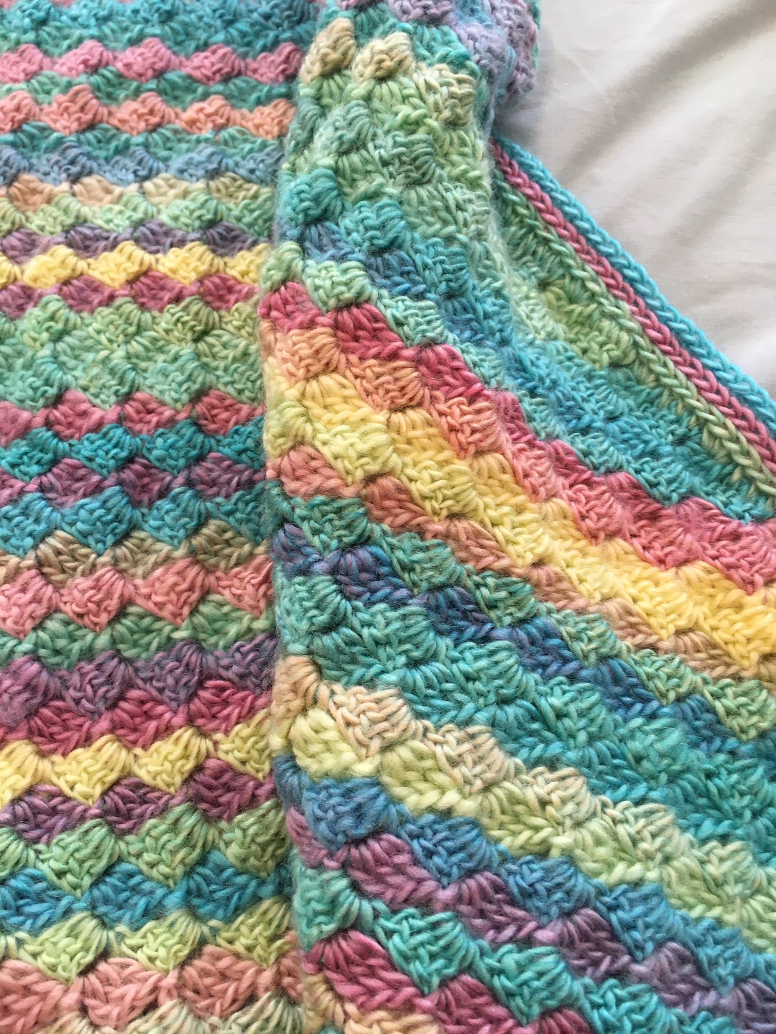 Crochet Cornertocorner Blanket Etsy
