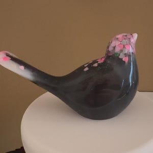 Stunning Resin Birds Hearts Glitter Pink Home Decor Lovebird