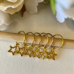 Gold Hair Rings w/ Gold Star Charms Braid Rings Loc Jewelry Braid Jewelry Boho Hair Dreadlock Jewelry Hair Accessories