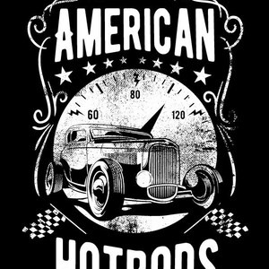 American hotrods - T shirt design, jpej, ai, eps