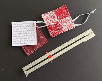 Pocket Prayer Quilt w cross charm inside