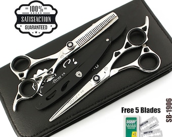 Professional Barber Hair Scissors: Razor Edge Stainless Steel Shears Set