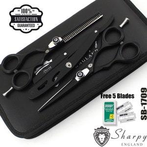 Kappersschaarset: salonkappersschaar en zwarte set afbeelding 6