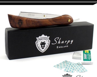 Professional Straight Edge Razor: Rose Wood Handle Barber Razor