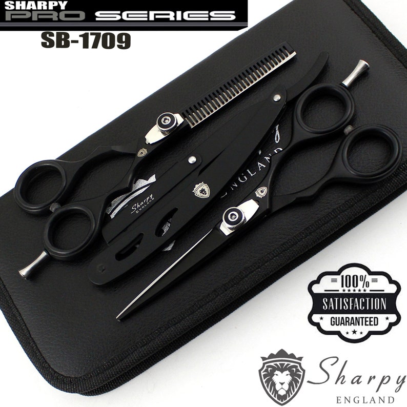 Kappersschaarset: salonkappersschaar en zwarte set afbeelding 5