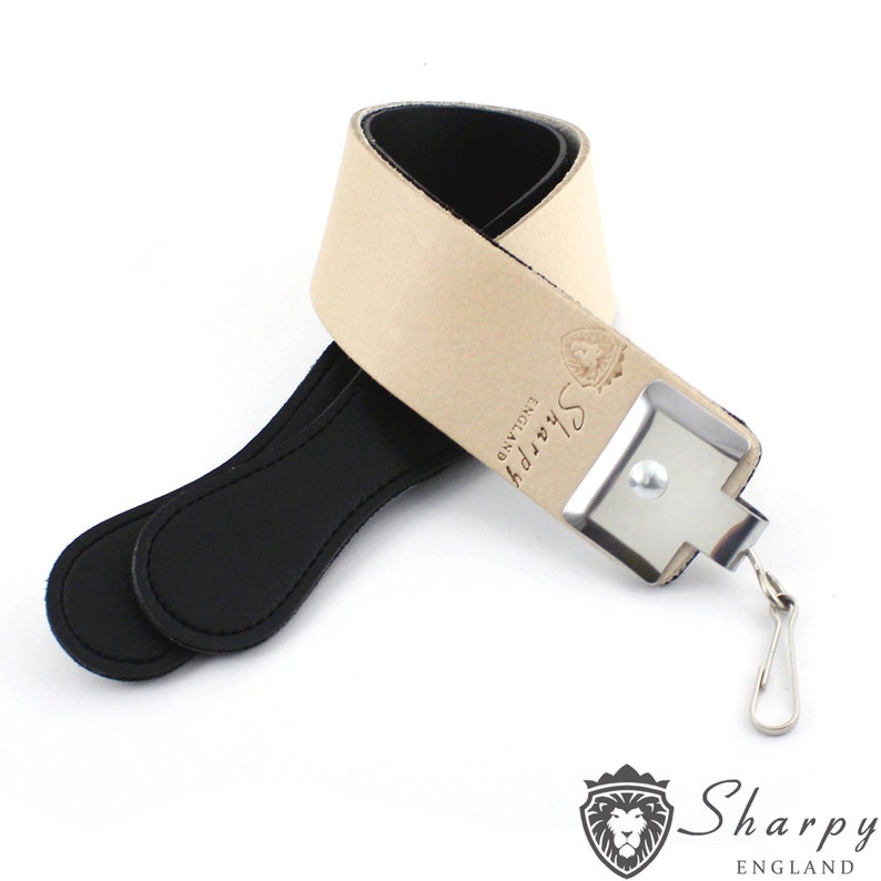 Kit de afeitado con navaja de afeitar para hombre: correa de cuero y funda imagen 3
