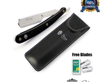 Barber Razor Professional Stainless Steel Cut Throat Razor With Blades And Pouch