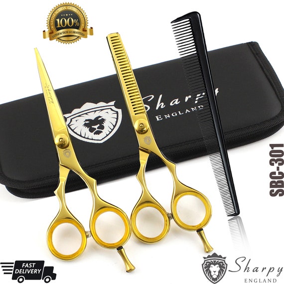 5.5 inch Hair Cutting Scissors Professional Haircutting Barber/Salon  Thinning Shears Kit with Comb and Case for Men/Women