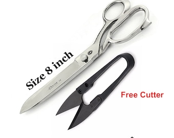 8" Stainless Steel Tailor Scissors: Heavy Duty Fabric Shears & Thread Cutter