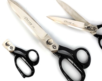 Black Handle Tailor Scissors Upholstery Dressmaking Fabric Heavy Duty Shears 12 Inch