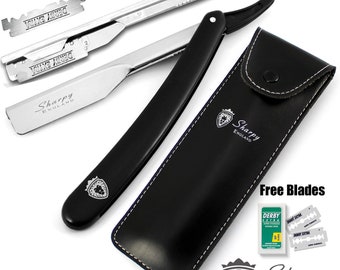 Barber Hair Salon Straight Cut Throat Shaving Razor For Men With Pouch + Free Blades