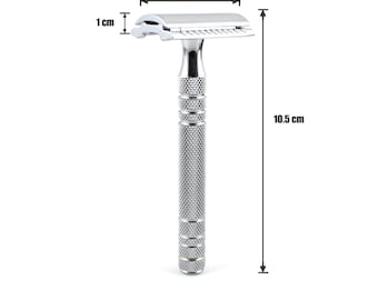 Vintage Long Handled Double Edge Safety Razor Stainless Steel & Free Double Edge Derby blades