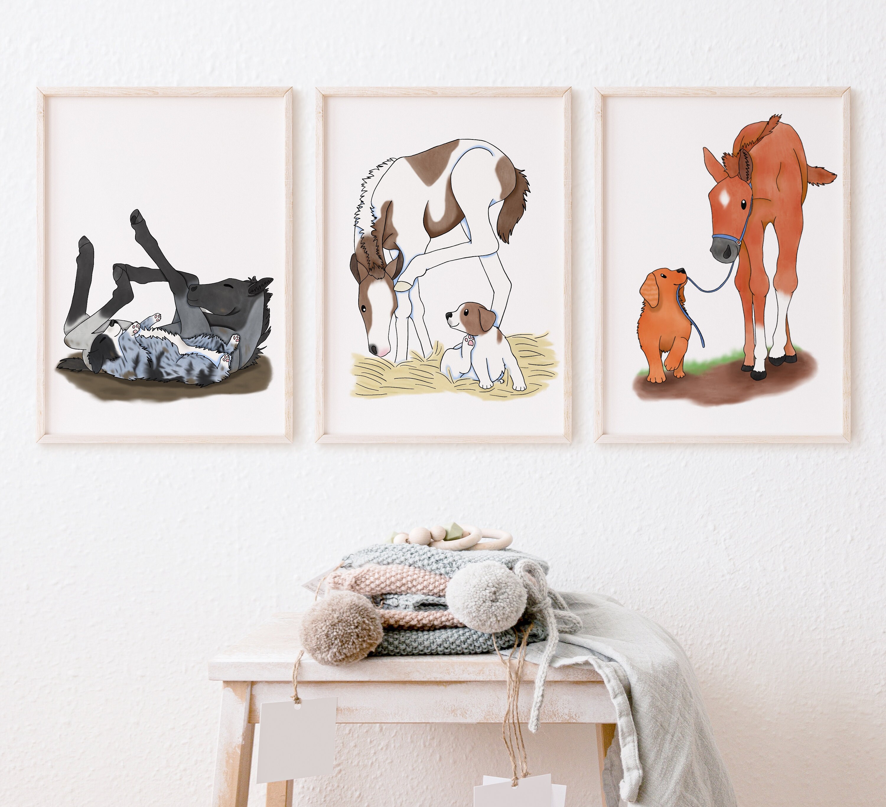 Set of 3 Horse Nursery Prints Horse Themed Nurserybaby Horse Etsy