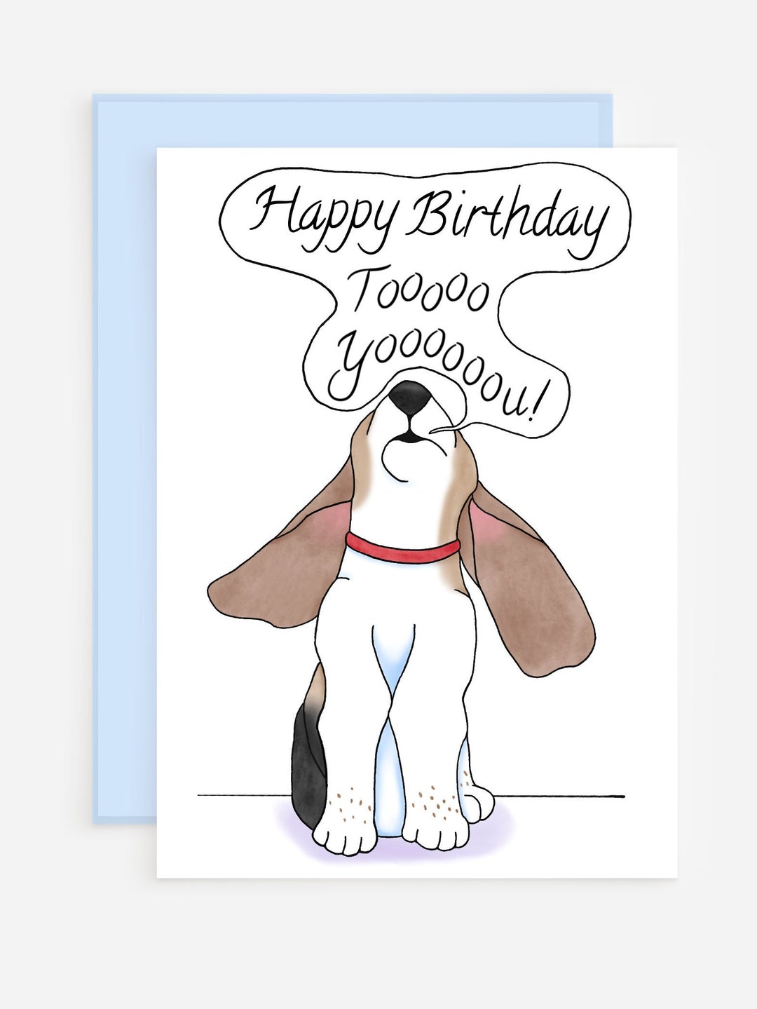Basset Hound Birthday Card, Dog Lover Gift, Birthday Card for Dog Lover