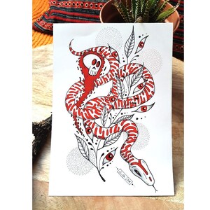 SNAKE - A5 Print - Illustration - Impression -  papier naturel