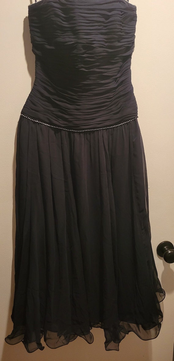 Black Strapless Evening Dress