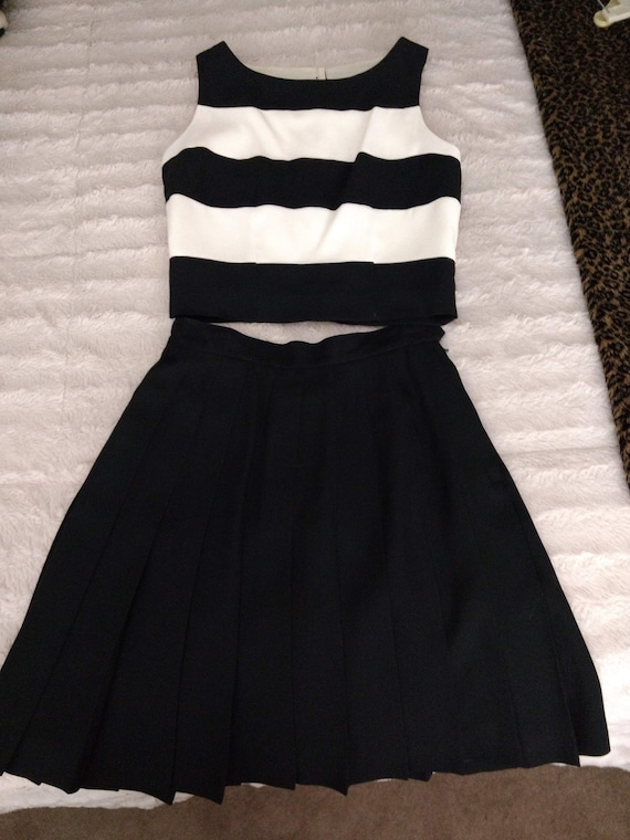 Black and Ivory 2pc top and skirt