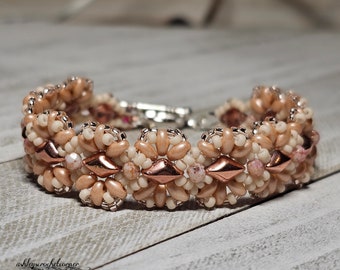 Bracelet en or rose | bijoux de mariée | bracelet en dentelle | bijoux femme | Bracelet en perles