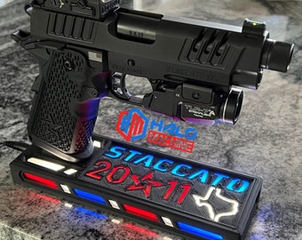 Original LED Gun Stand® (R Series)-Double Stack 2011-Atlas/Infinity/Limcat/Nighthawk/Prodigy/Staccato/STI/Taran Tactical/Triarc, etc