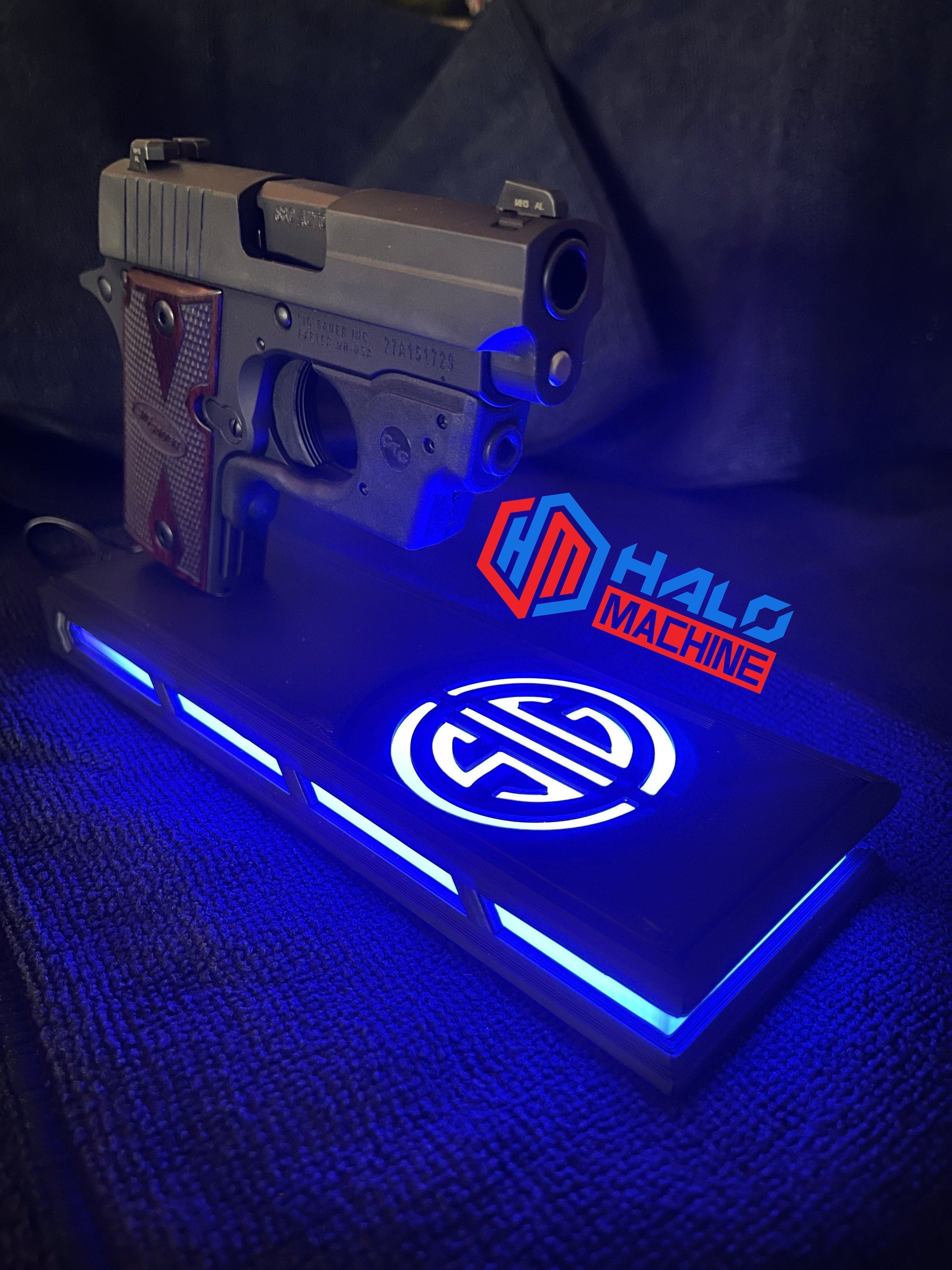 Sig Doublestack 9/40 Pistol Stand With 3-Mag Holder – Handmade, Various Colors