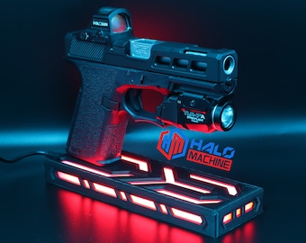Original LED Gun Stand® (R Series)-Double Stack Glock®/P80®/Shadow Systems®/ZEV Technologies®-9mm/.40/.357/.22LR