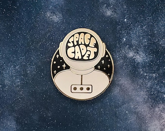 Spilla da bavero in smalto dorato con astronauta, cadetto spaziale