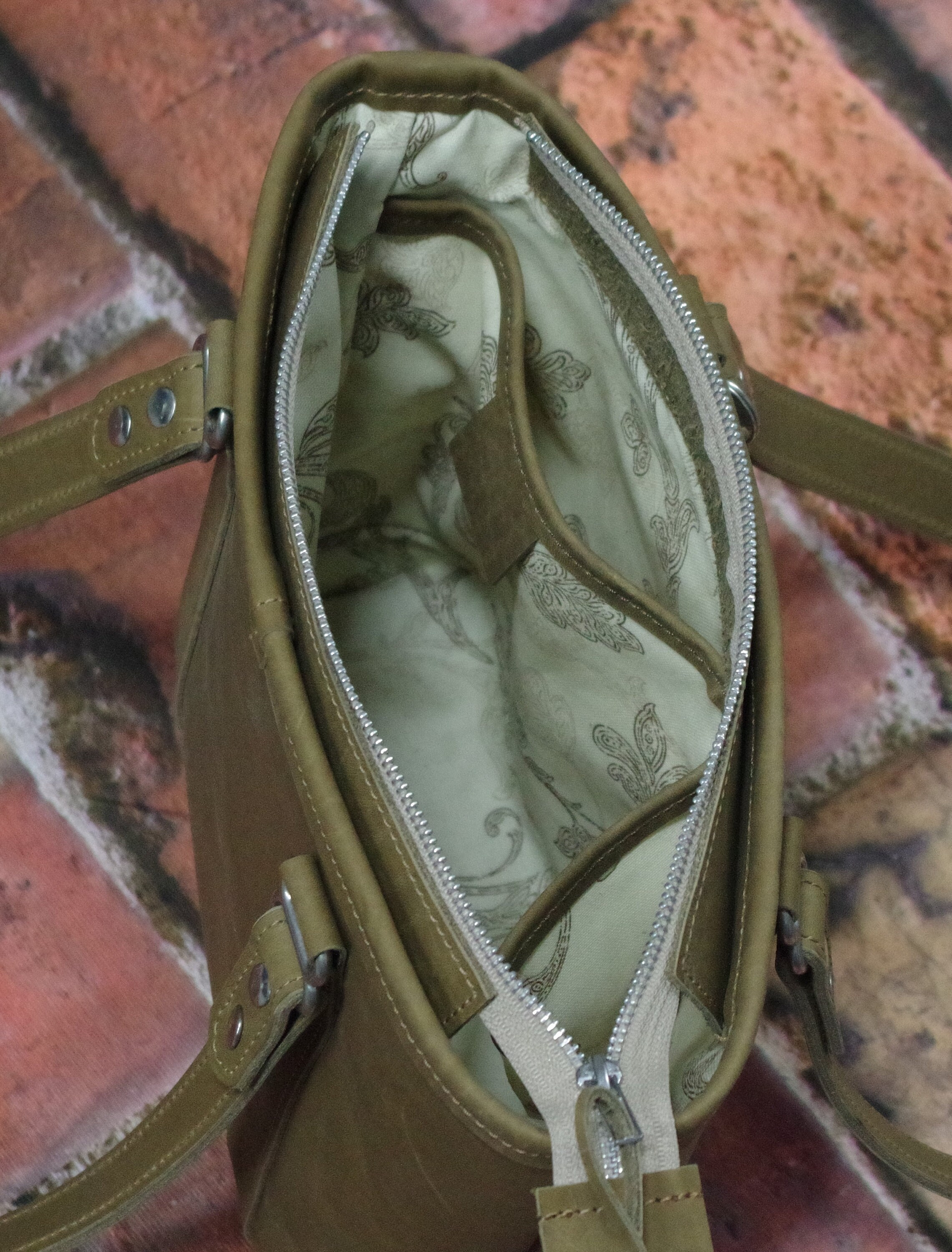 Leather Shoulder Bag/purse/bag. Khaki Desert Brown 100 Percent Rustic