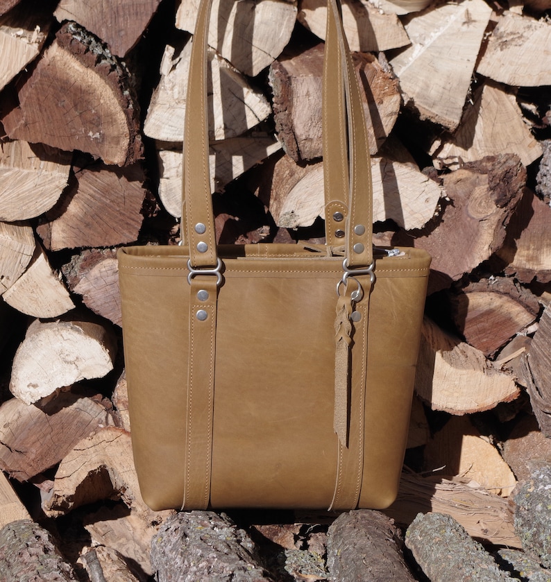 Leather Shoulder Bag/purse/bag. Khaki Desert Brown 100 Percent Rustic