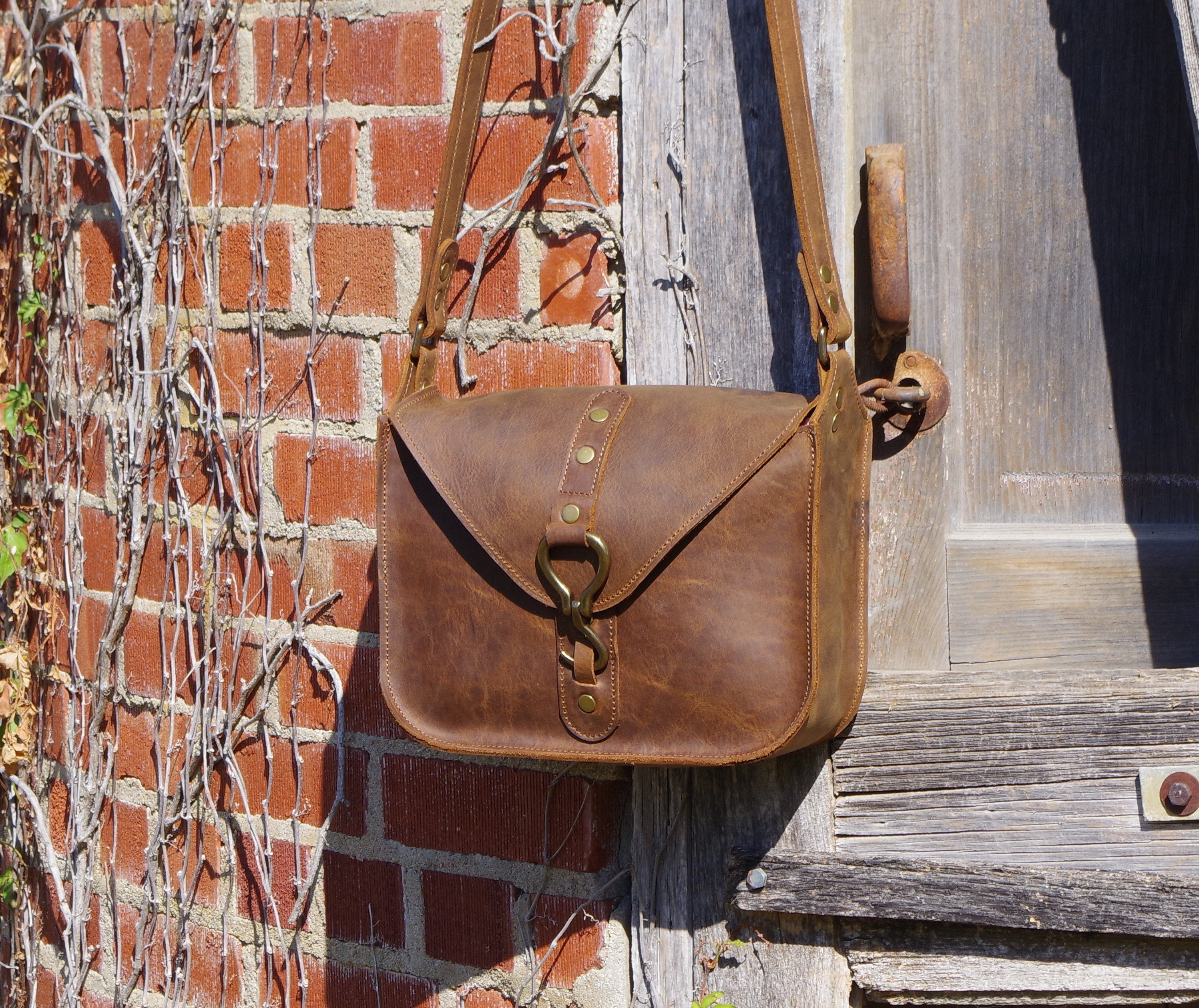 Leather Crossbody Bag. Beautiful Rustic Bag With Natural - Etsy