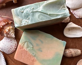 Ocean Breeze Handmade Soap: Tropical Scent, Goat Milk & Kaolin Clay
