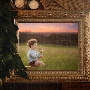 Gold Frame Photoshop Template for Mother&#39;s Day