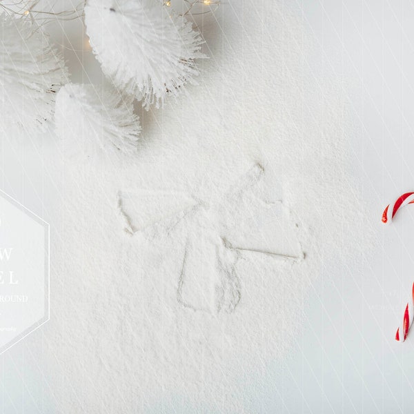 White Christmas snow angel digital backdrop, composite, photoshop background, cutting board, photographer resourses, jpg