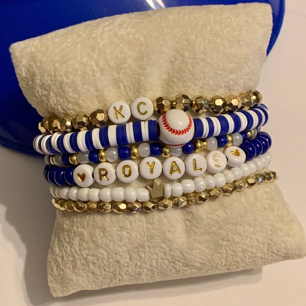 KC Royals Inspired Heishi Stackable Bracelet set 6mm