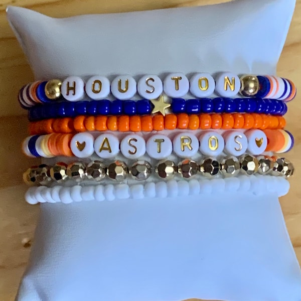 Houston Astros Inspired Heishi Stackable Bracelet set 6mm