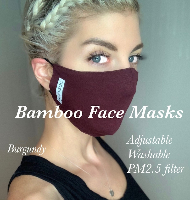 Bamboo Face Masks  -FREE SHIPPING (Canada) - adjustable, washable, PM 2.5 Filter 