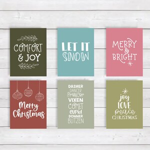 Christmas Prints, Christmas Print Set, Printable Christmas Decor, Merry Christmas, Merry and Bright, Holiday Prints, Christmas Wall Art